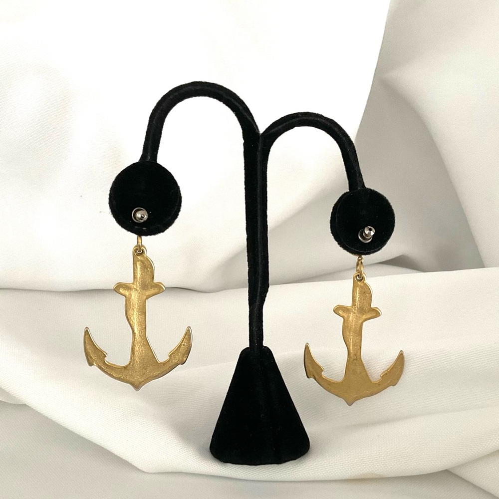 Rhinestone Anchor Earrings - Picture 6 of 6